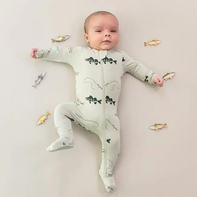 Kyte Baby Fishing Bamboo Zippered Footie