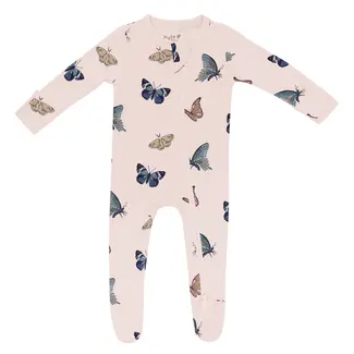 Kyte Baby Blush Butterfly Bamboo Zippered Footie