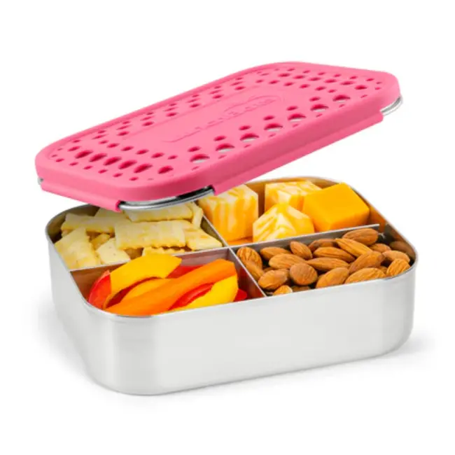 Pink Dots Stainless Quad Bento Box
