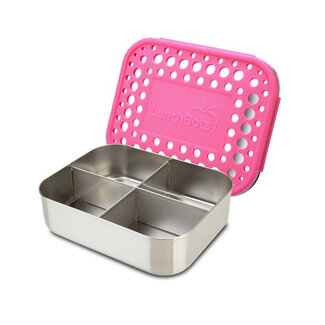 Pink Dots Stainless Quad Bento Box