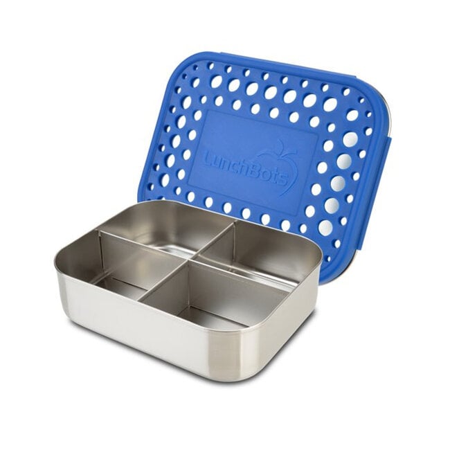 Blue Dots Stainless Quad Bento Box