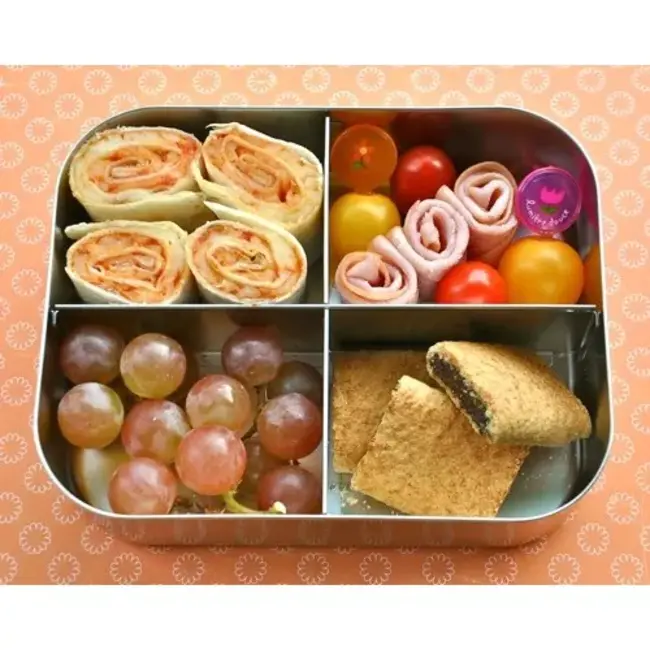 Green Dots Stainless Quad Bento Box