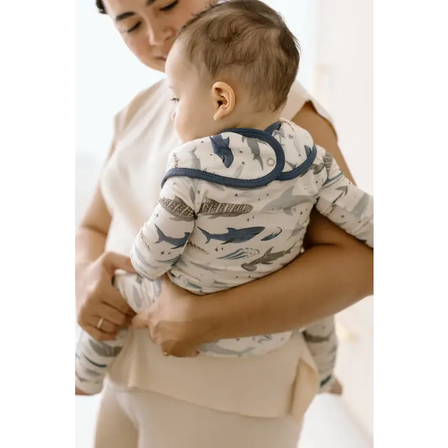 Loulou Lollipop Sharks Bandana Bib Set, 2pk