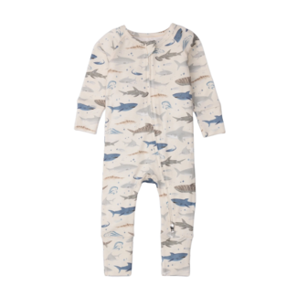 Loulou Lollipop Smiley Sharks Sleeper in TENCEL