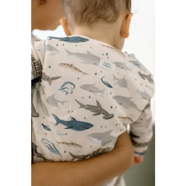 Loulou Lollipop Smiley Sharks Sleeper in TENCEL