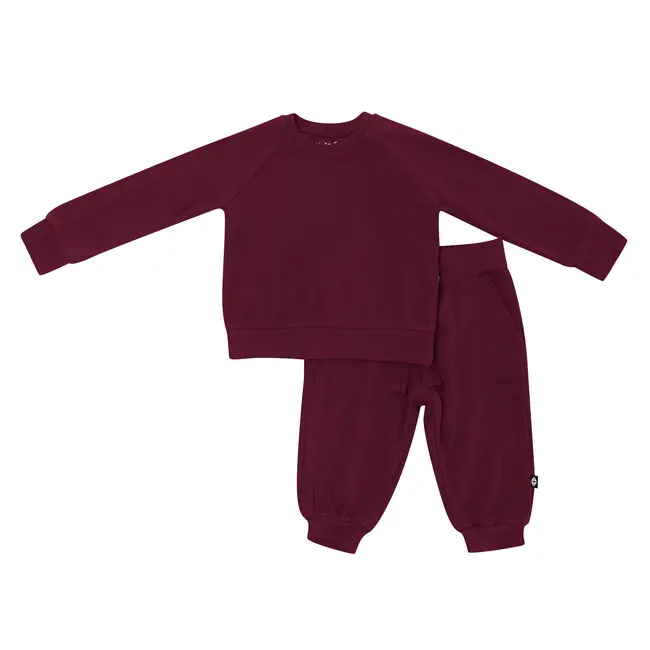 Kyte Baby Burgundy Baby Bamboo Jersey Jogger Set