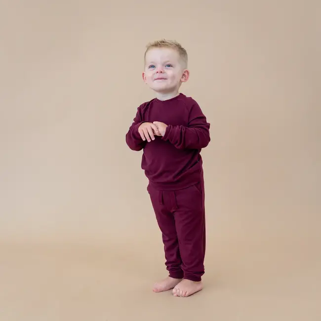 Kyte Baby Burgundy Child Bamboo Jersey Jogger Set
