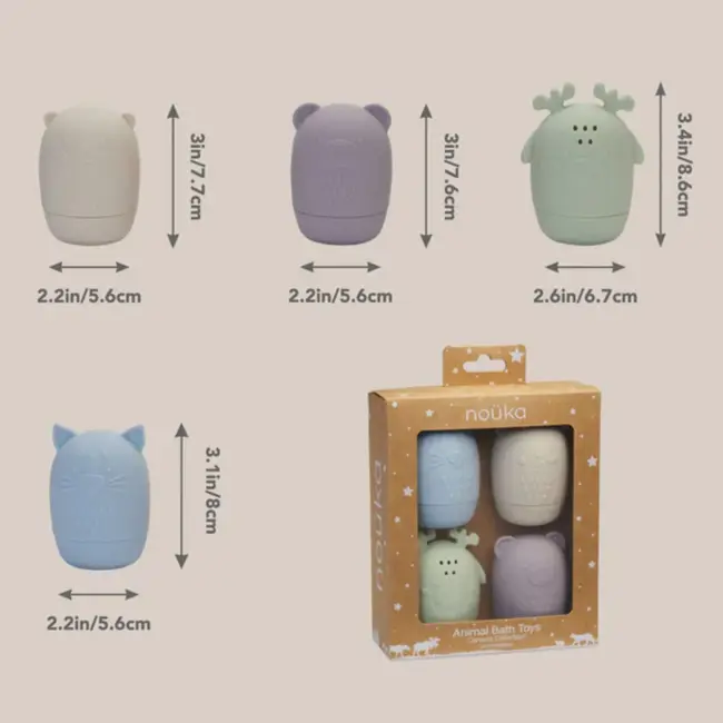 Nouka Nouka Animal Bath Toys, In The Wild