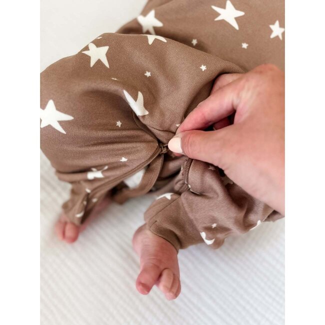 günamüna Cocoa Stars Bamboo Fleece Jumpsuit