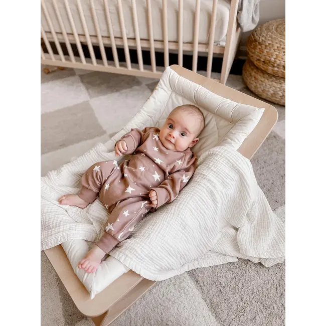 günamüna Cocoa Stars Bamboo Fleece Jumpsuit