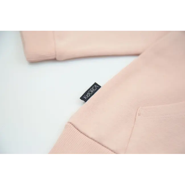 KID.ORCA Pale Rose French Terry Baby Hoodie