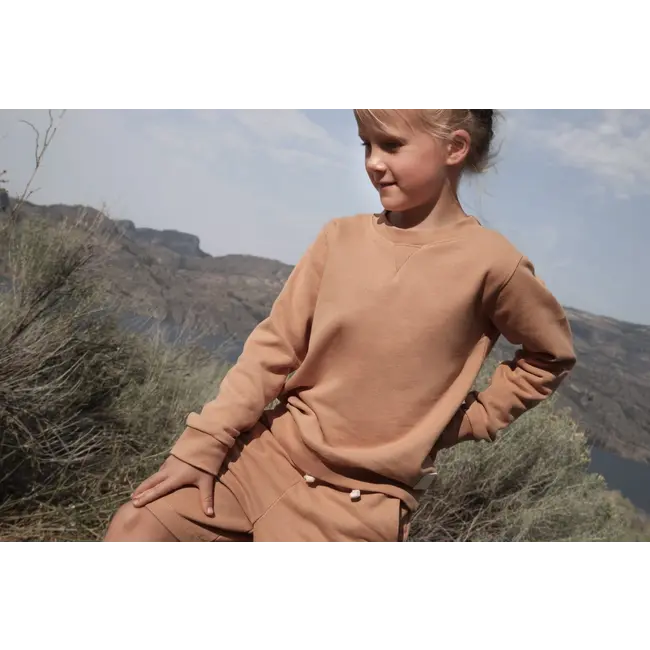 KID.ORCA Sandstone Organic French Terry Kid Sweatshirt