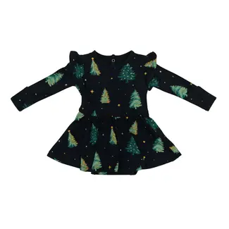 Kyte Baby Twinkle Tree Long Sleeve Twirl Bodysuit Dress