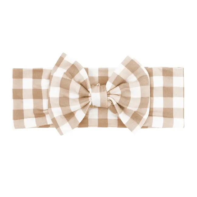 Kyte Baby Gingham Bisque Bamboo Bow