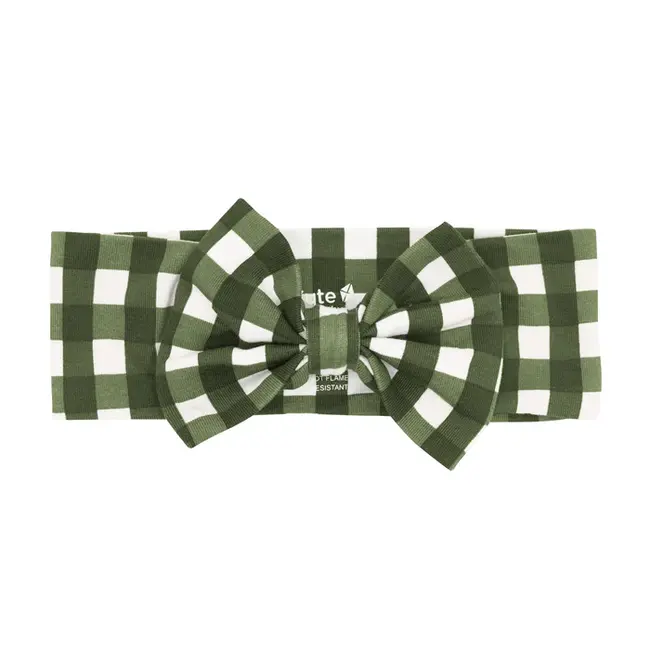 Kyte Baby Gingham Fir Bamboo Bow