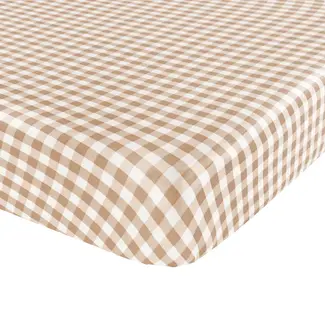 Kyte Baby Gingham Bisque Bamboo Crib Sheet
