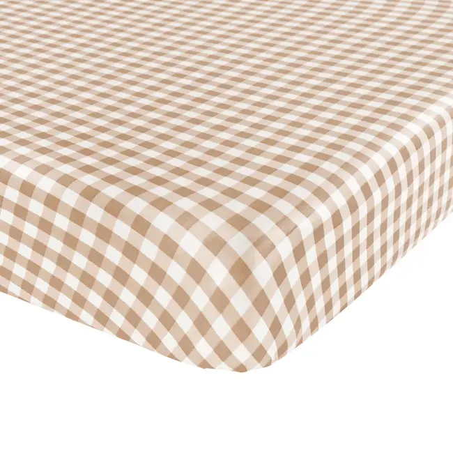 Kyte Baby Gingham Bisque Bamboo Crib Sheet