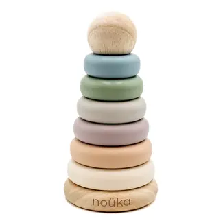 Nouka Nouka Wood & Silicone Stacker, Storm