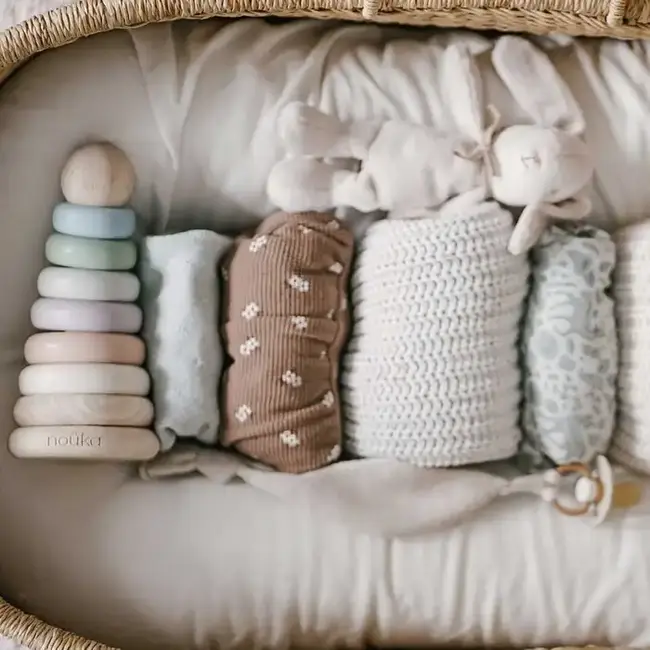 Nouka Wood & Silicone Stacker, Storm