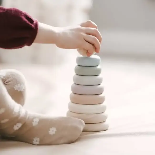Nouka Nouka Wood & Silicone Stacker, Storm