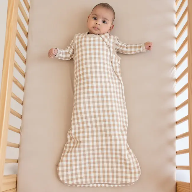 Kyte Baby Gingham Bisque Bamboo Sleep Bag, 1 TOG