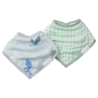 Loulou Lollipop Magical Dragons Bandana Bib Set, 2pk
