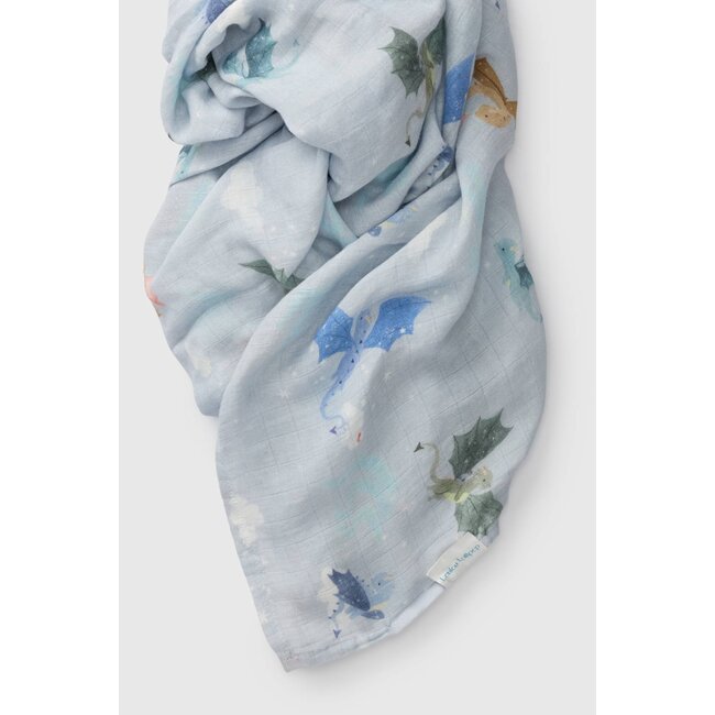 Loulou Lollipop Magical Dragons Muslin Swaddle