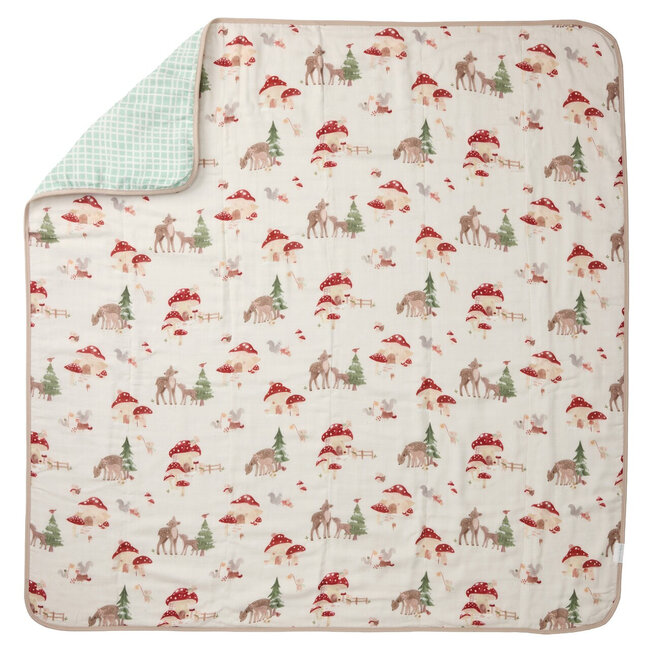 Loulou Lollipop Forest Families Muslin Quilt Blanket