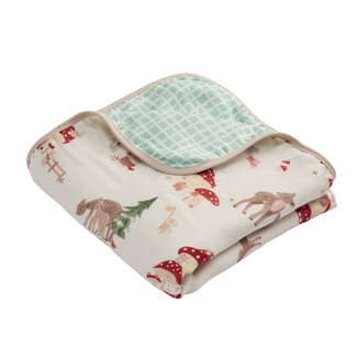 Loulou Lollipop Forest Families Muslin Quilt Blanket