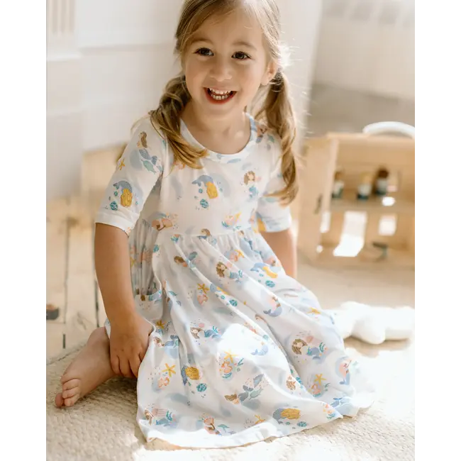 Loulou Lollipop Mermaids Skater Dress in TENCEL