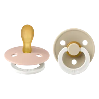 BIBS Blush Glow/Vanilla Glow BIBS Pacifier Original COLOUR Latex, 2 PK Symmetrical