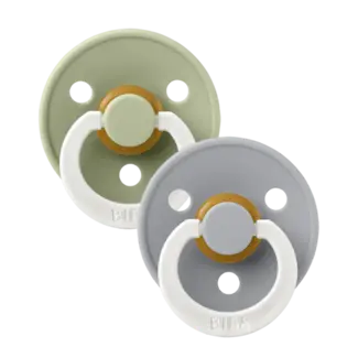 BIBS Sage Glow/Cloud Glow BIBS Pacifier Original COLOUR Latex, 2 PK Symmetrical