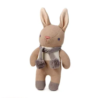 Threadbear Designs Baby Threads Organic Taupe Bunny Rattle