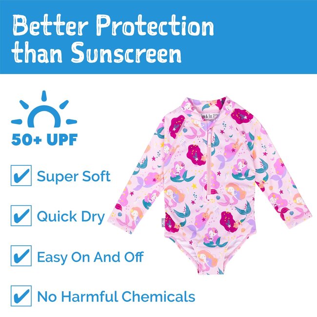 Jan and Jul Pink Mermaid 1-pc Girls' UV Swimsuit