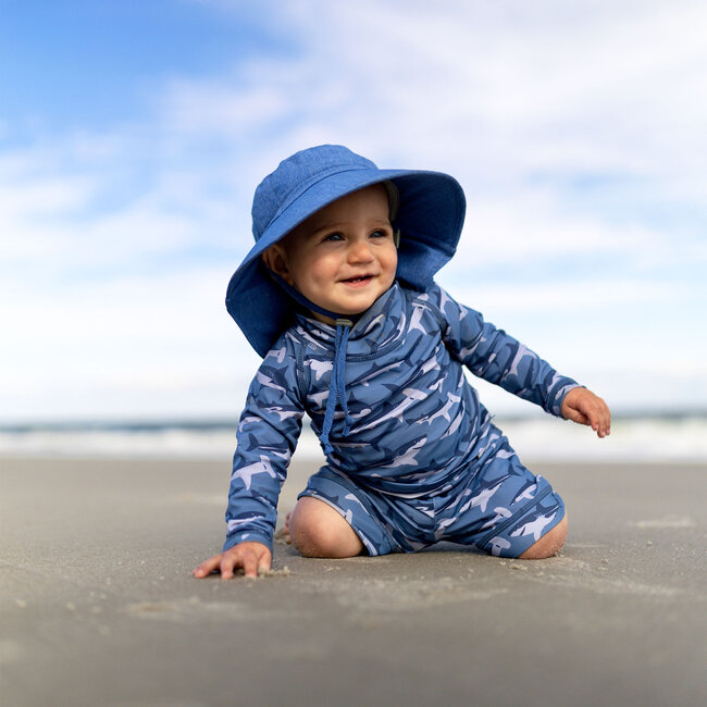 Jan and Jul Blue - Blue Trim | Aqua Dry Adventure Hat
