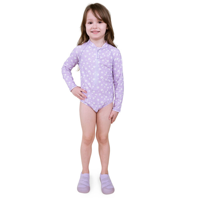 Jan and Jul Purple Daisy 1-pc Girls' UV Swimsuit
