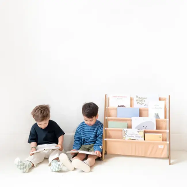3 Sprouts Solid Colours | Clay Recycled Fabric Kids Book Rack