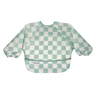 Sage Checkers Mess-Proof Full Sleeve Bib