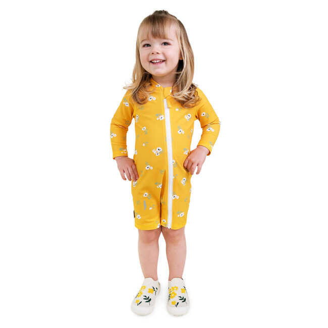 Jan and Jul Yellow Flowers | 1-pc UV Sun Suit