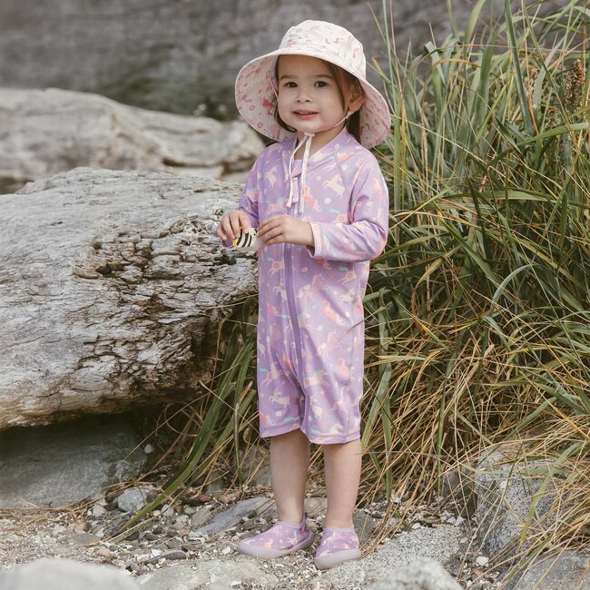 Jan and Jul Purple Unicorn | Kids One Piece UV Sun Suit