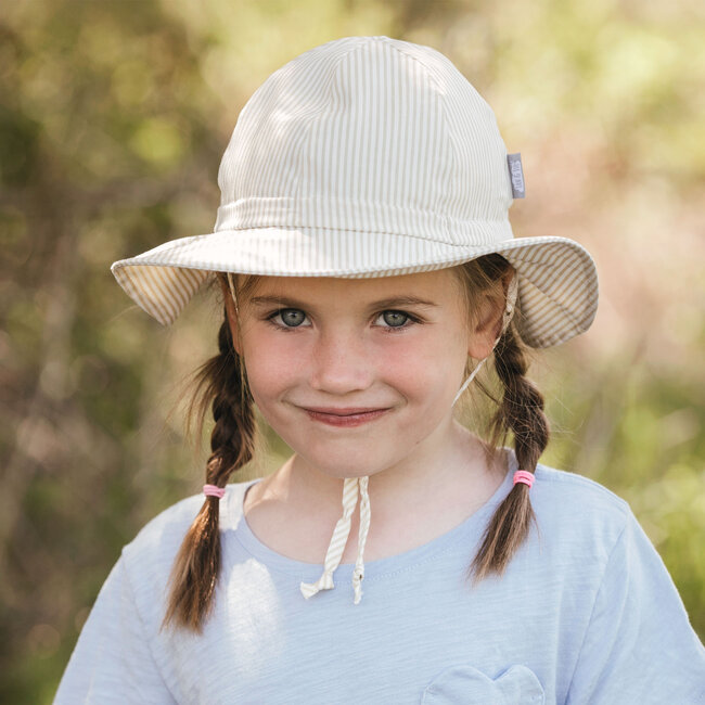 Jan and Jul Beige Stripes | Cotton Floppy Hat