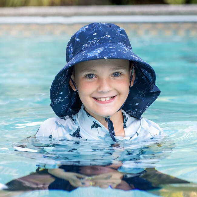 Jan and Jul Navy Whale Play | Aqua Dry Adventure Hat