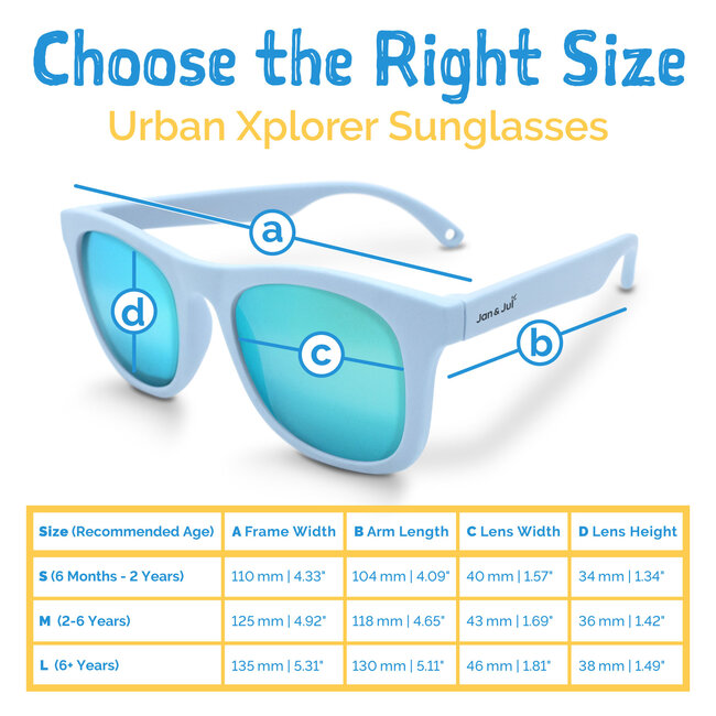 Jan and Jul Light Blue Aurora Urban Xplorer Sunglasses