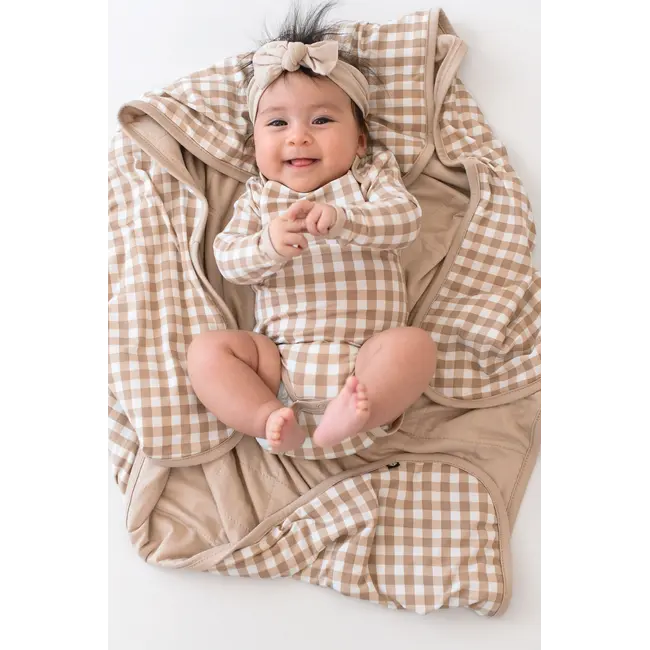 Kyte Baby Gingham Bisque Bamboo Baby Blanket