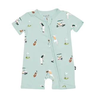 Kyte Baby Zippered Shortall Romper in Golf