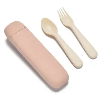 Nouka Soft Blush Utensil Set & Carry Case