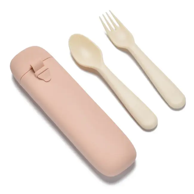Nouka Soft Blush Utensil Set & Carry Case