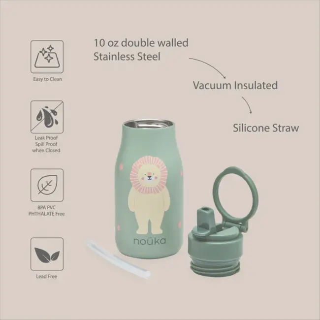 Nouka Roary the Lion 10oz Stainless Bottle