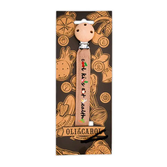 Oli & Carol Pacifier Clip - Cool Kids Eat Healthy