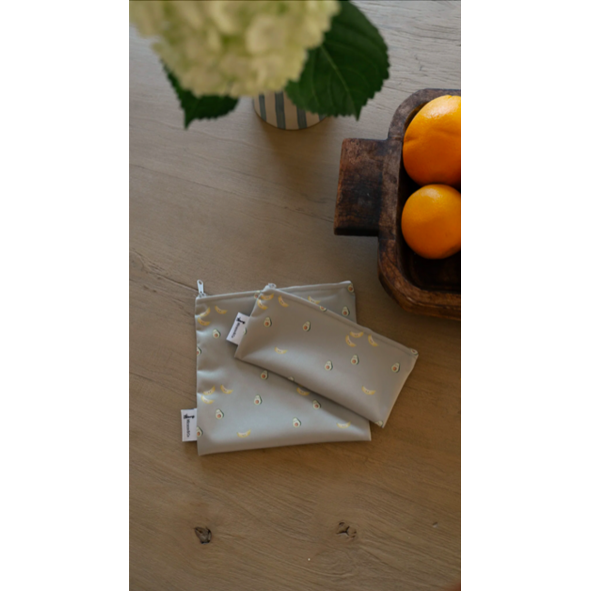 Micasso & Co Avocado Toast Reusable Snack and Sandwich Bags Set of 2
